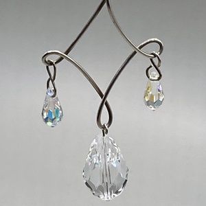 Handmade OOAK Austrian Crystal Sterling Silver Pendant Necklace by Beth Wicker
